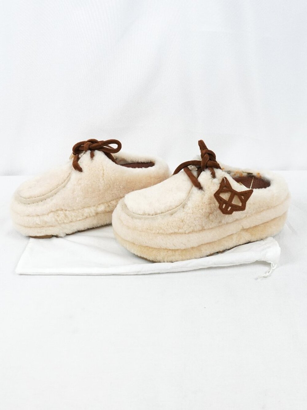 Naked Wolfe Blizzard Sand Shearling Wool & Leather Slippers - Women's Size US 9